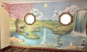 woodland themed mural for the nursery