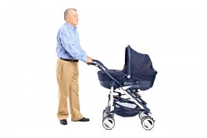 Grandps pushing a stroller