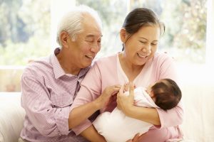 grandparents with baby