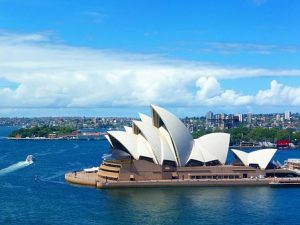 Famous opera house in Sydney Australia