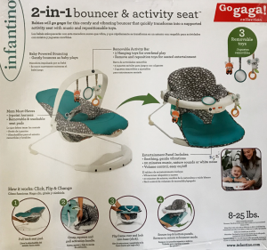 Infantino 2-in-1 bouncer and activity seat box