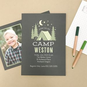 birthday party invite--Camp Weston