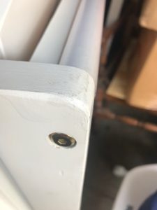 corner of a baby crib