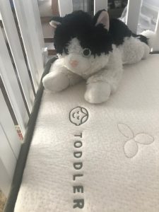 avocado green crib mattress-toddler side