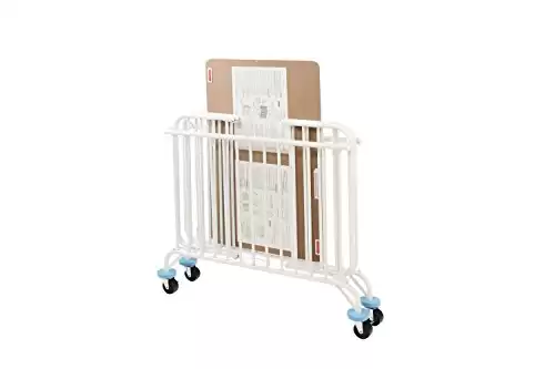 L.A. Baby Deluxe Holiday Mini/Portable Folding Metal Crib, White