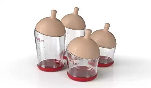 mimijumi Baby Bottle Set - Get Going Anti-Colic Bottles for Newborns - Baby Breastfeeding Bottles - 4 Oz and 8 Oz Baby Bottles - Lighter - 0-12M