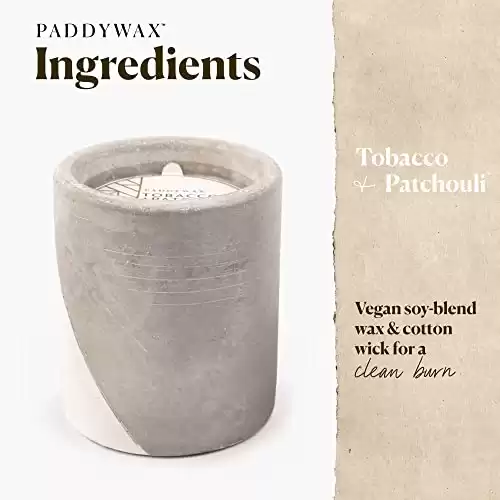 Paddywax Candles Urban Collection Scented Candle, 12-Ounce, Tobacco + Patchouli