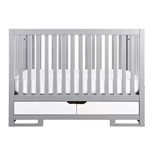 Karla DuBois Baby Oslo Convertible with Drawer Crib, 2-Tone Moon Grey and Pure White