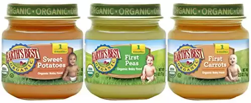 Earth's Best Organic Stage 1 Baby Food, My First Veggies Variety Pack, 2.5 oz. Jar (12 Count)