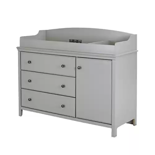South Shore Cotton Candy Changing Table with Removable Changing Station, Soft Gray