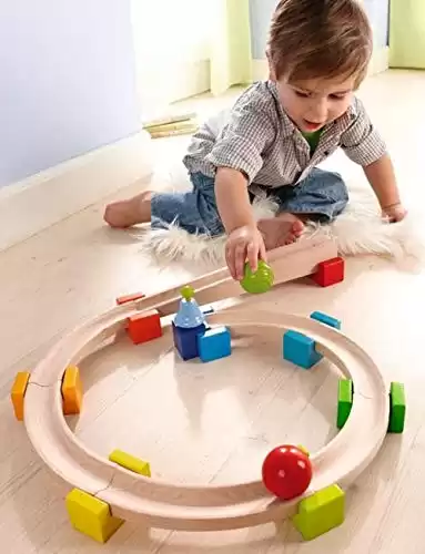 HABA My First Ball Track - Basic Pack 18 Piece Building Set (Made in Germany)