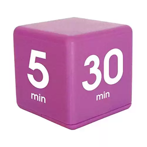 Datexx The Miracle TimeCube Timer, 5, 10, 20 and 30 Minutes, for Time Management, Kitchen Timer, Kids Timer, Workout Timer, Purple
