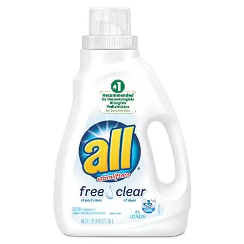all Liquid Laundry Detergent, Free Clear for Sensitive Skin, 46.5 Fluid Ounces, 31 Loads