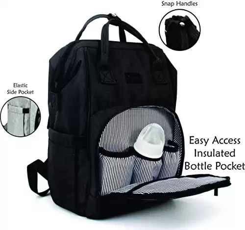 Mini Me Diaper Bag Backpack in Black