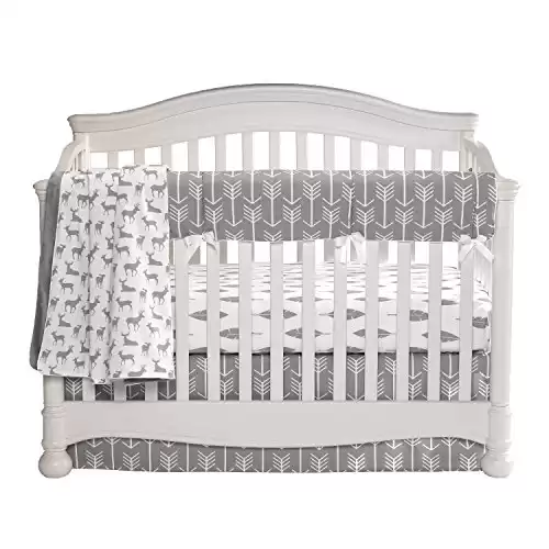 Woodland (White Arrows on Gray) Crib Skirt