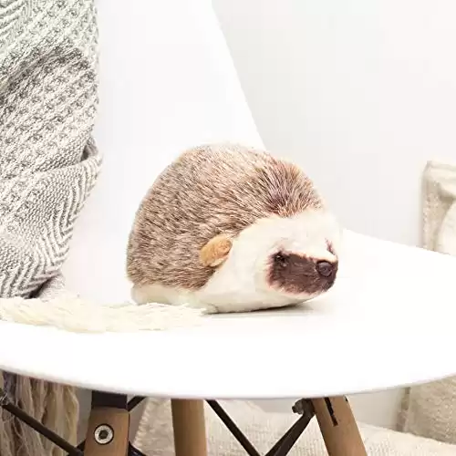 DEMDACO Huddled Small Hedgehog Wispy Chestnut Children's Plush Stuffed Animal