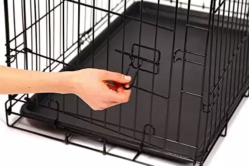 Carlson Pet Products SECURE AND FOLDABLE Single Door Metal Dog Crate, Small, 24.0"L x 18.0"W x 19.0"H