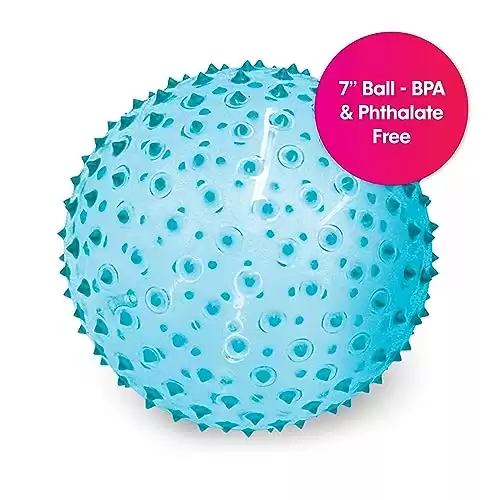 Edushape The Original Sensory Ball for Baby - 7" Transparent Blue Color Baby Ball That Helps Enhance Gross Motor Skills for Kids Aged 6 Months & Up - Vibrant, Colorful and Unique Toddler Ball